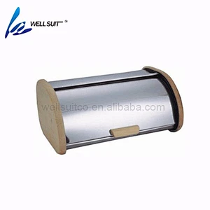Hot Sale plastic with stainless steel bread box for kitchen counter bread bin