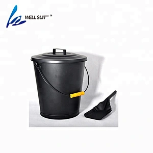 Pleasant Hearth Steel coal hod with shovel and brush
