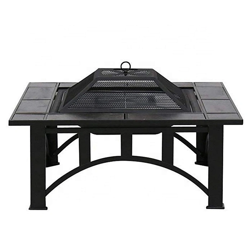 metal iron cast outdoor dome square BBQ  fire pit with 4 legs