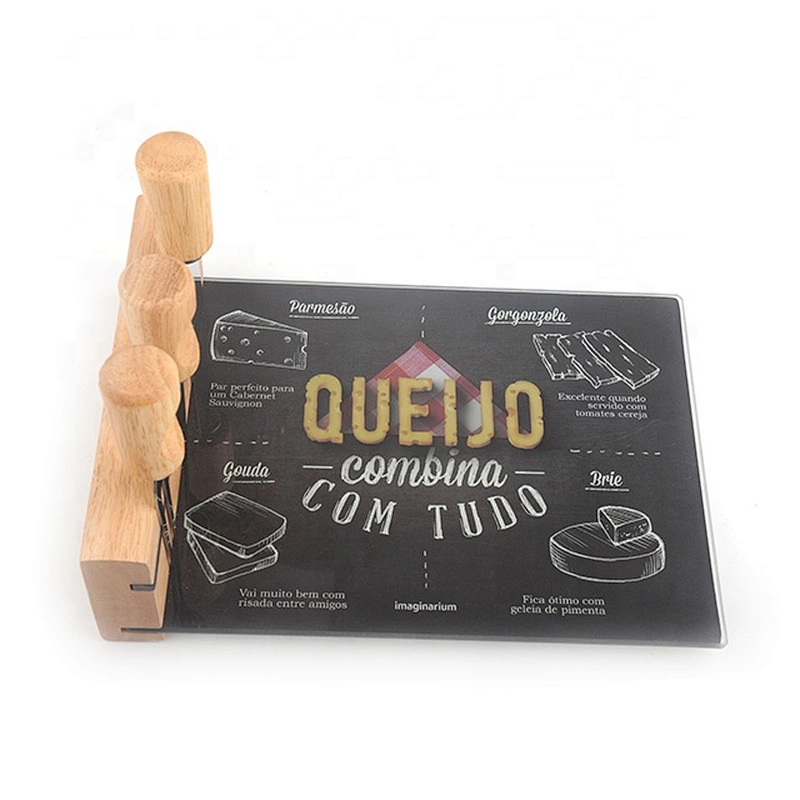 High quality magnetic cheese board and knife set