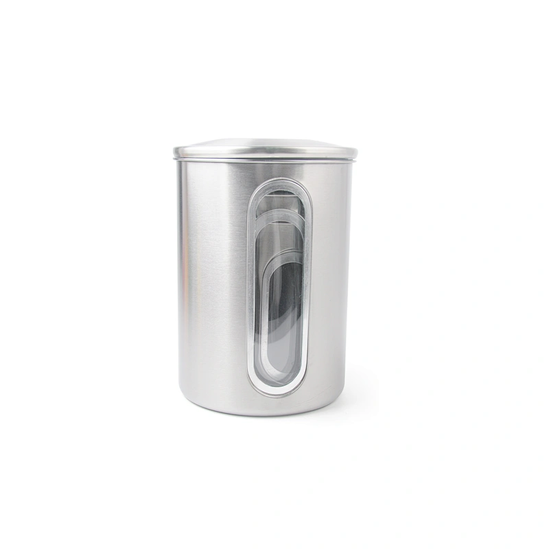 stainless steel jar airtight sealed metal vacuum container kitchen coffee tea canister