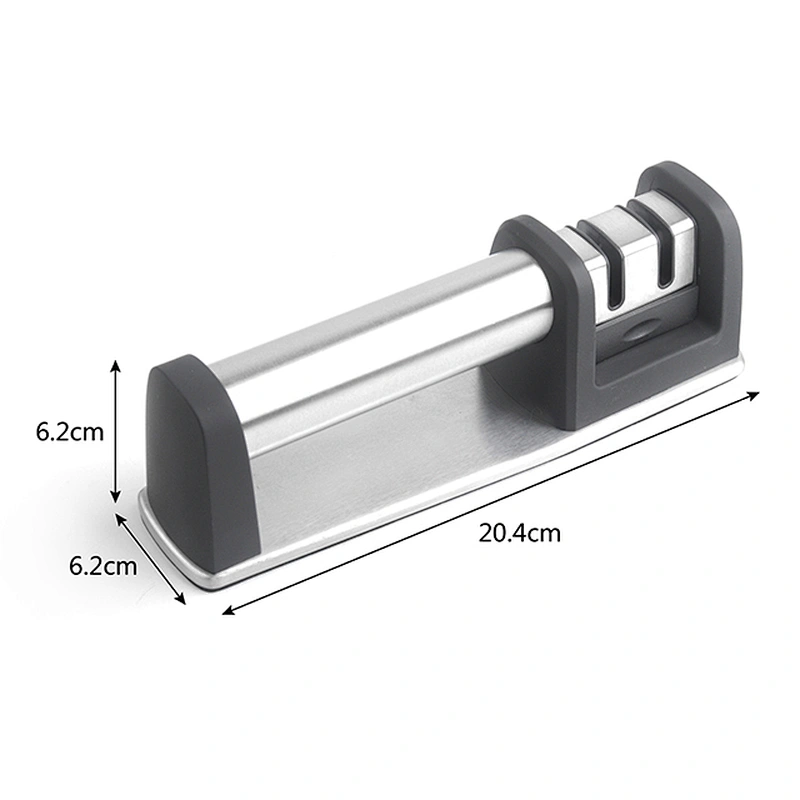 Professional 2 Stage Diamond Coated Wheel System Kitchen Knife Sharpener with handle