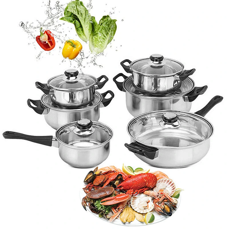 6Pcs stainless steel cookware sets Cooking Pots for Cooking Tool Kitchen Utensils Kitchen Accessories
