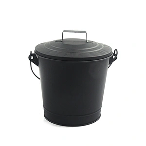 Fireplace accessories Black iron black ash bucket with lip for fireplace tool