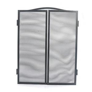 Iron Safe Proof Fence 3 Panel  Fireplace Screen Flat,Baby Safe Proof Fire Place Fence,Decorative Scroll Spark Guard Cover