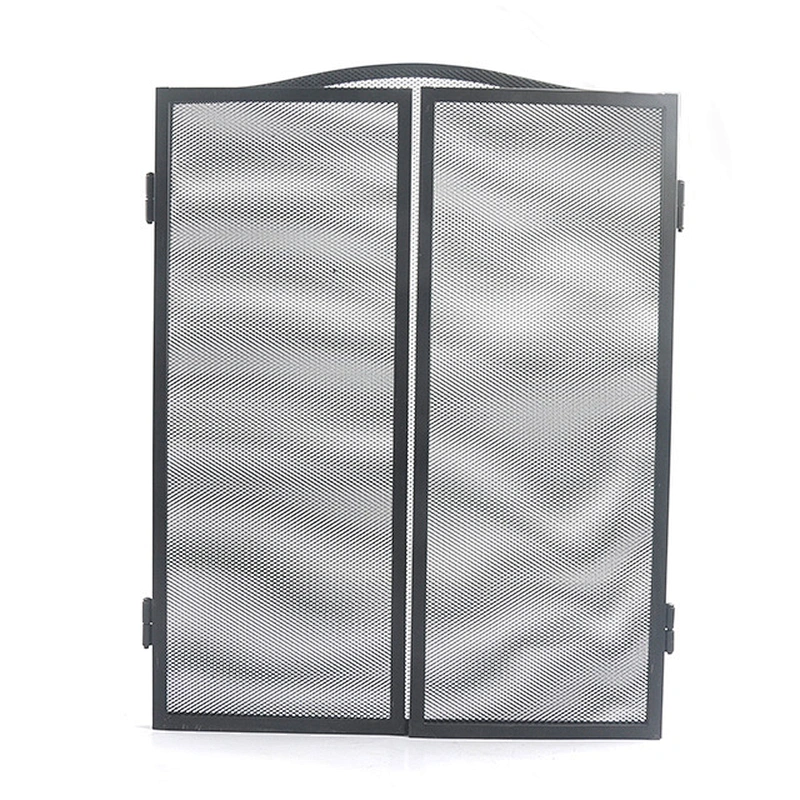 Iron Safe Proof Fence 3 Panel  Fireplace Screen Flat,Baby Safe Proof Fire Place Fence,Decorative Scroll Spark Guard Cover
