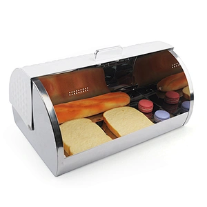 Modern household metal bread box