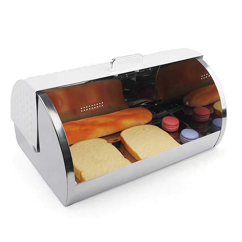 Modern household metal bread box