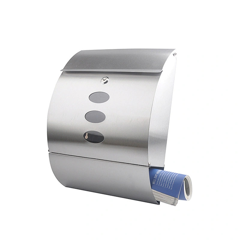 American Stainless Steel Wall Mounted Mailbox Apartment Letter box Outdoor Mailbox with Newspaper Holder
