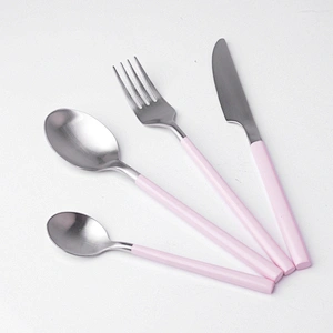 Amazon Hot Sale Shiny Polishing Stainless 18/10 Cutlery Set Black Handle