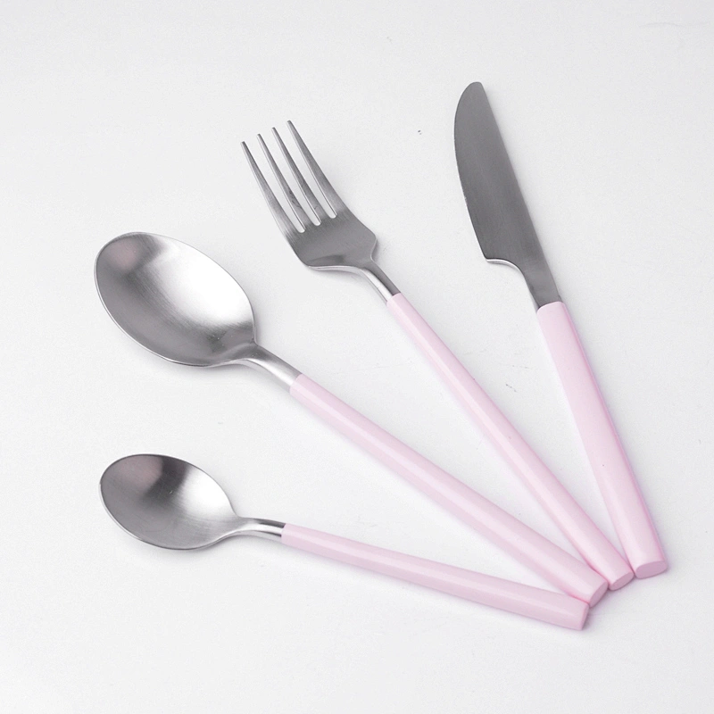 Amazon Hot Sale Shiny Polishing Stainless 18/10 Cutlery Set Black Handle