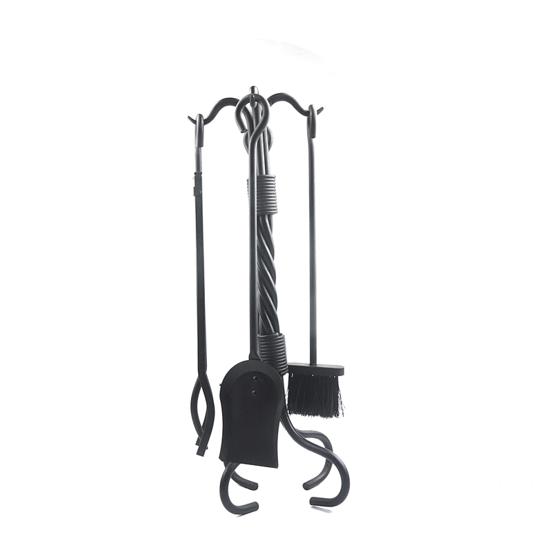 High Quality Black Metal Fireplace Tools Set For Sale