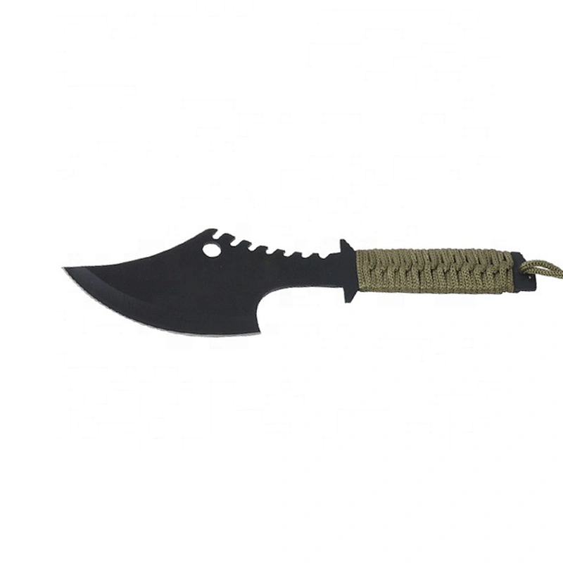 Black painting  Stainless Steel Outdoor Camp Axe Survival Hatchet with Paracord Handle