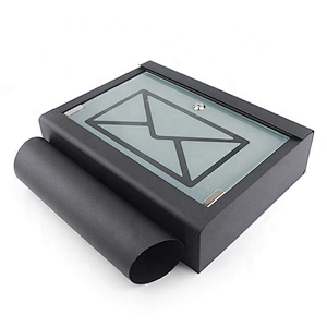 Apartment outdoor wall mounted waterproof black powder coating mailbox  with window