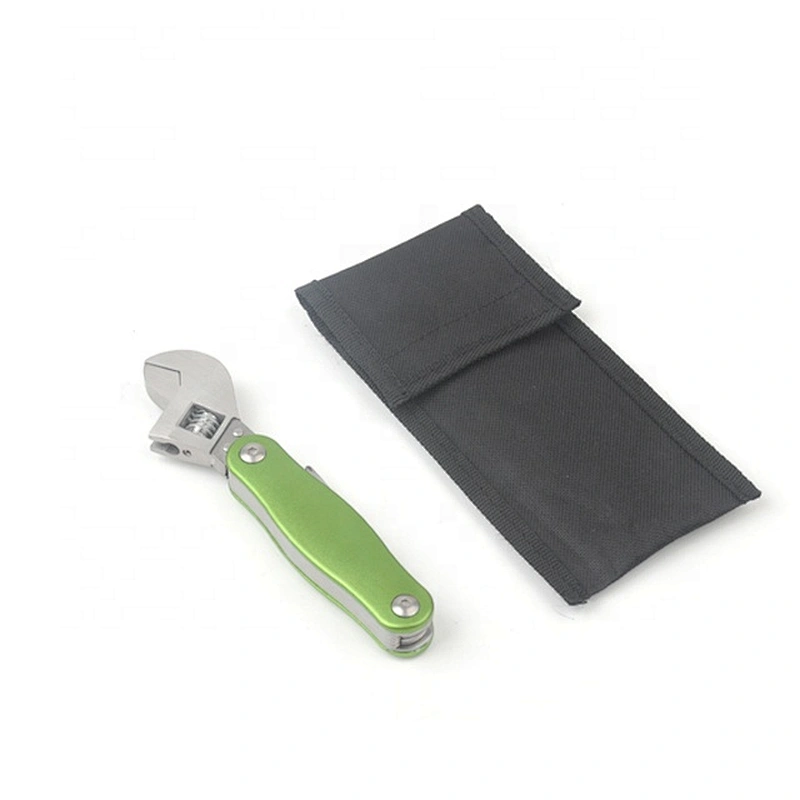 Green Color Handle Stainless Steel Head Foldable Wrench Knife Multi Tool