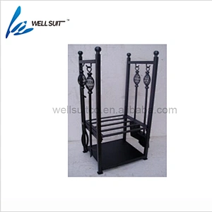 Traditional Sandalwood Logs Firewood Rack Fireplace Accessories with 4 Tools