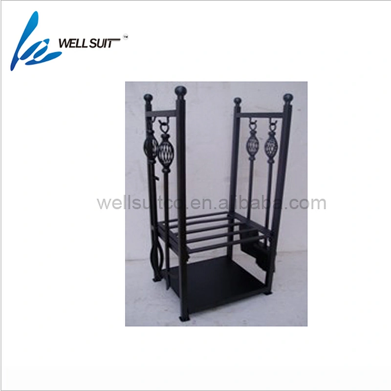 Traditional Sandalwood Logs Firewood Rack Fireplace Accessories with 4 Tools