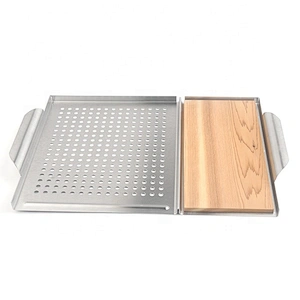 Factory direct dual-use baking pan with wooden baking pan