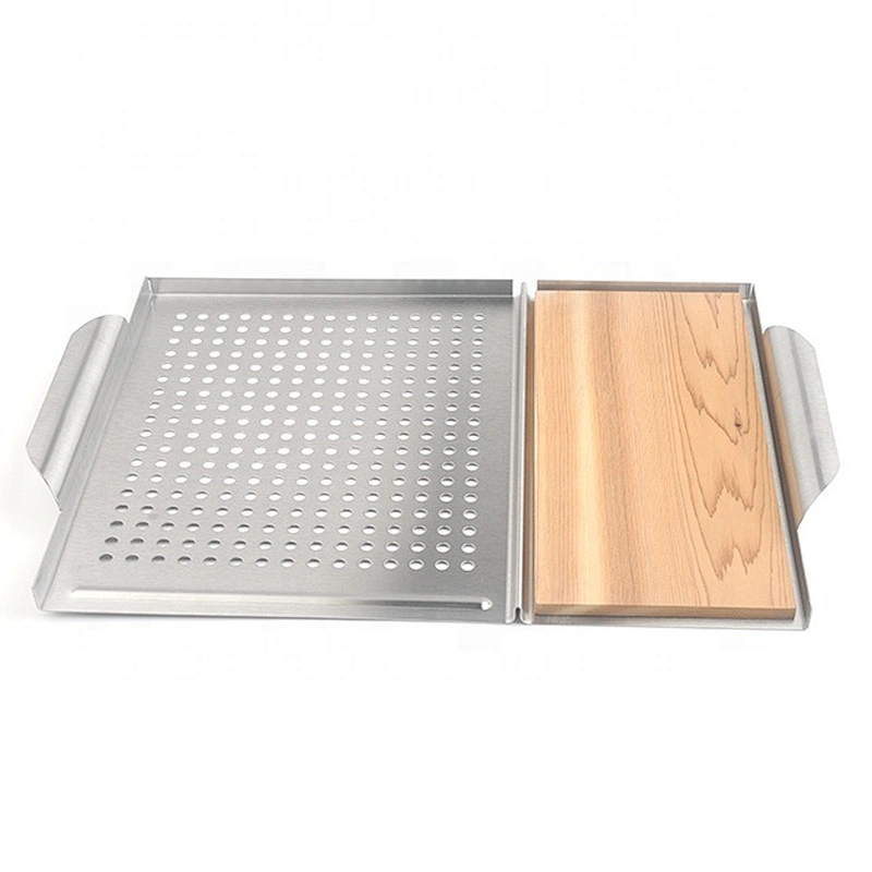 Factory direct dual-use baking pan with wooden baking pan