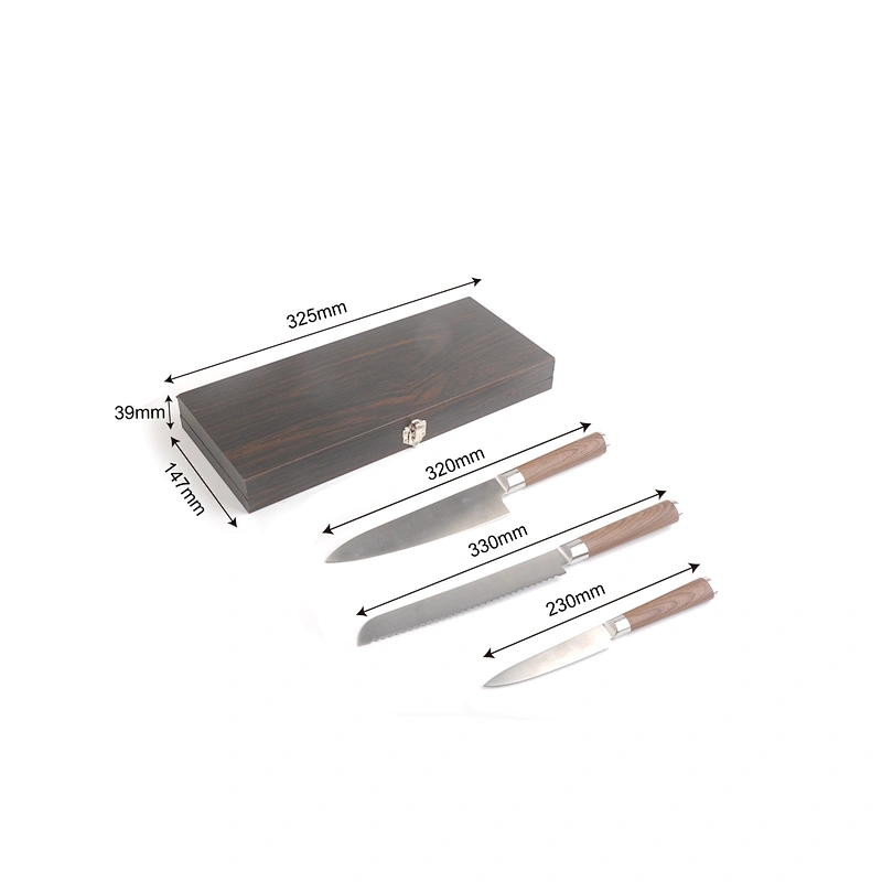 high quality 3pcs kitchen knife set in  gift box
