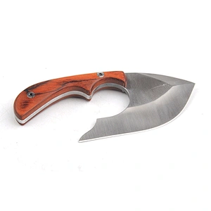 High Quality Camping outdoor Full stainless steel hunting pocket knife Multifunction hatchet wooden handle knives
