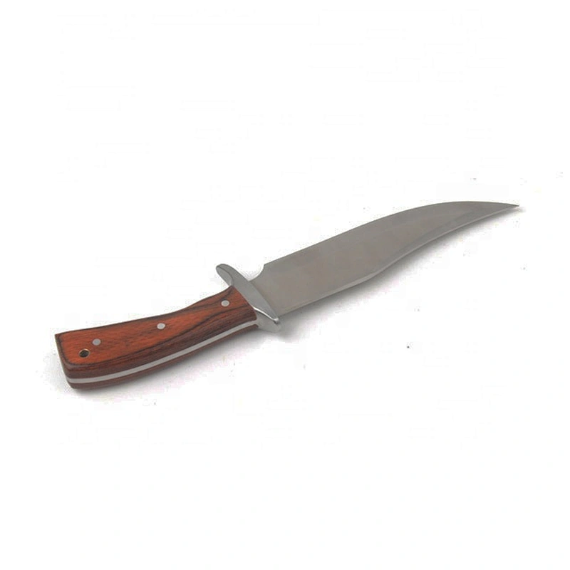 Survival camping fixed hunting Knife with the pakka wooden handle