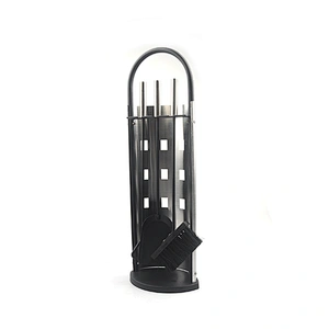 5pcs stainless steel fireplace tools poker tongs shovel brush fireplace set