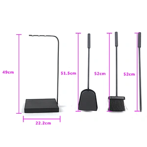 Fireplace accessories black coating 3pcs outdoor fireplace tools