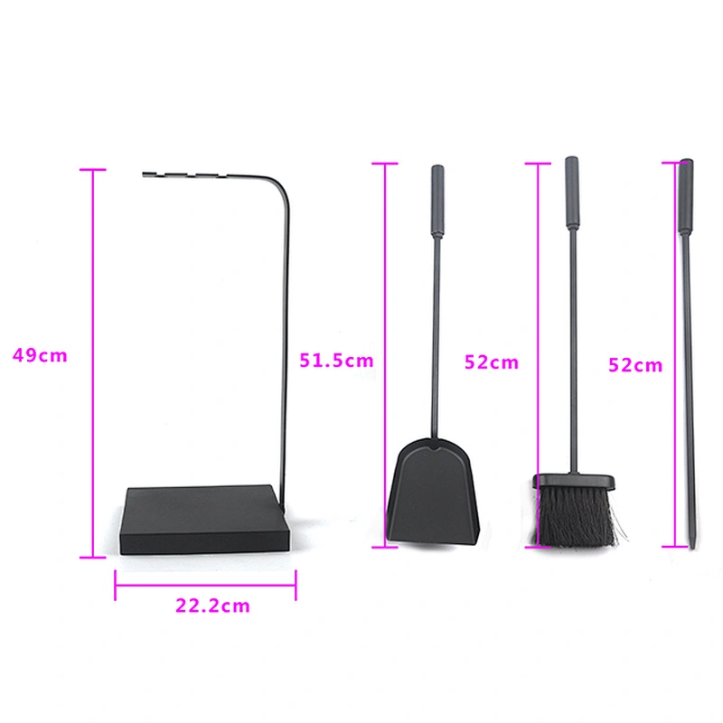 Fireplace accessories black coating 3pcs outdoor fireplace tools