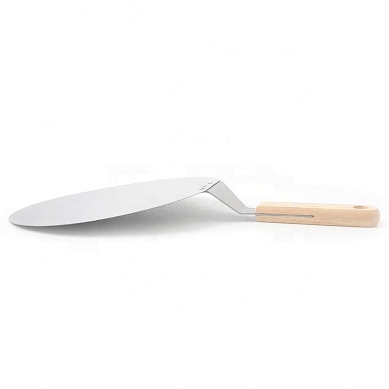 10 Inches Round Metal Stainless Steel Pizza Peel with Short Wood Handle Pizza Shovel For Serving Food