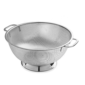 Stainless steel colonder durable strainer with handle big size fruit basket