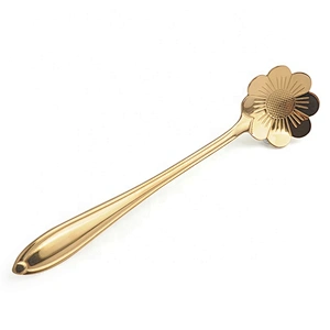 popular new design food grade  stainless steel with copper plating  tea spoon