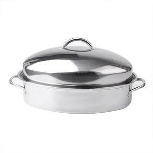 Eco-friendly 100% food grade microwave chicken turkey roaster roasting pan with rack turkey roaster pan