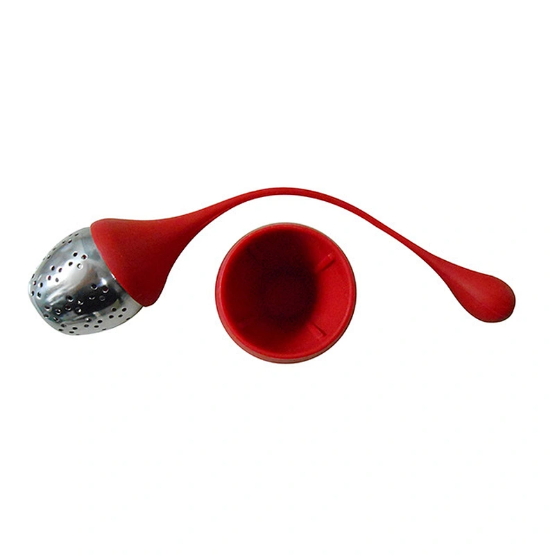 Food grade Leaf Shape Strainer Filter Silicone Tea Infuser with Drip Tray