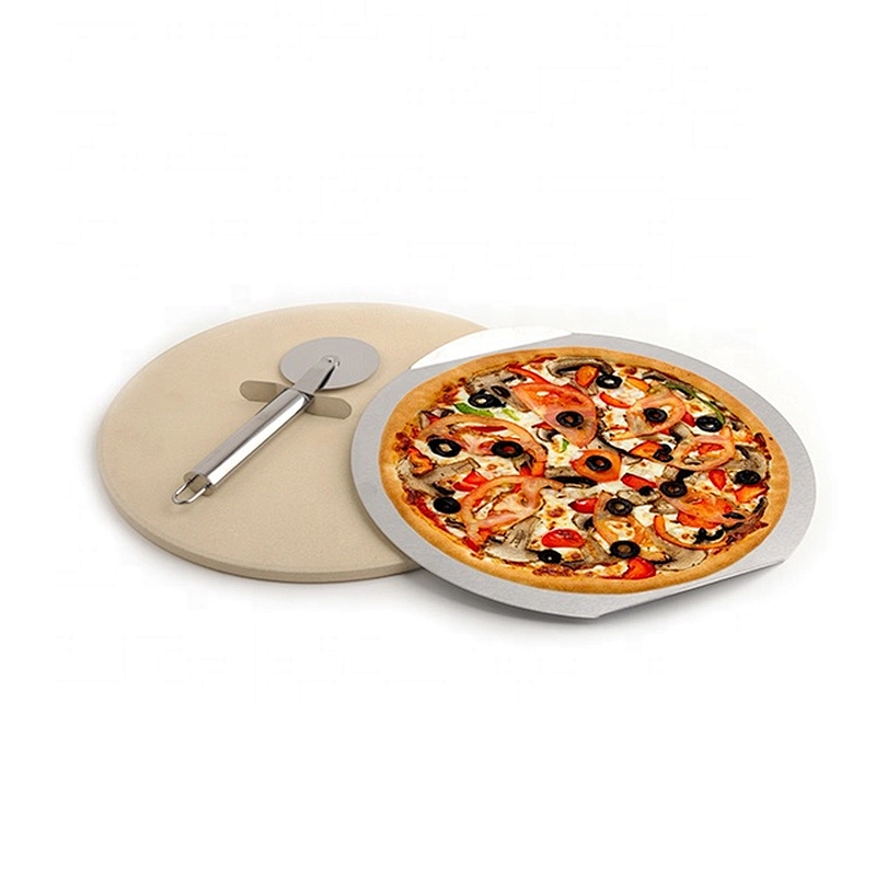 Stainless steel round plate pizza cutter pizza gift set pizza stone set