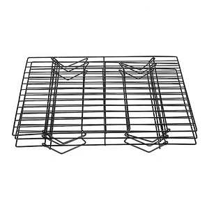 3 Tier Baking Cooling Tool Cake Biscuit Space Saving Cake Stackable Stand Tray Rack with Black Non-Stick Coating