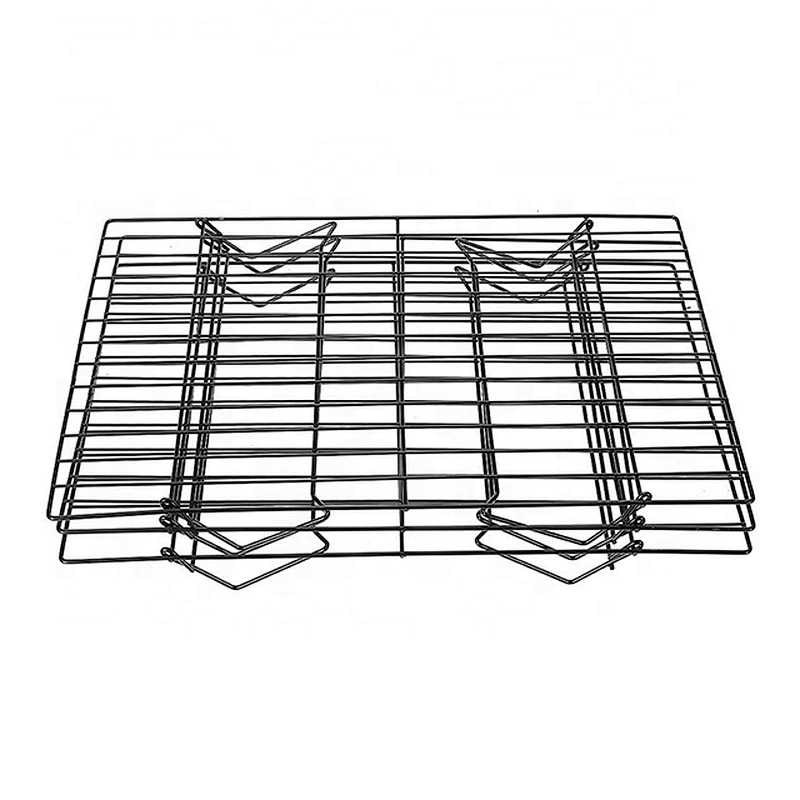 3 Tier Baking Cooling Tool Cake Biscuit Space Saving Cake Stackable Stand Tray Rack with Black Non-Stick Coating