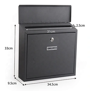 Good quality metal Iron with powder coating wall mounted mailbox lockable letterbox postbox