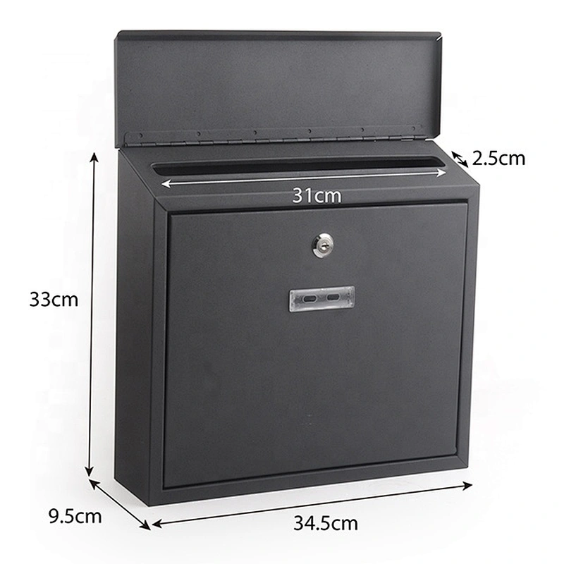 Good quality metal Iron with powder coating wall mounted mailbox lockable letterbox postbox