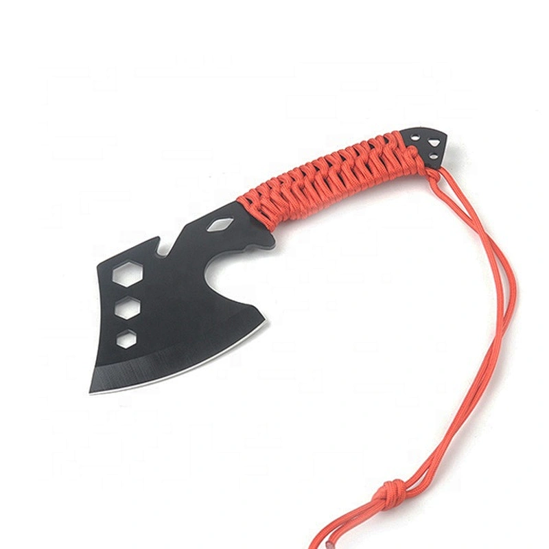 Multifunctional survival camping tactical axe with lanyard