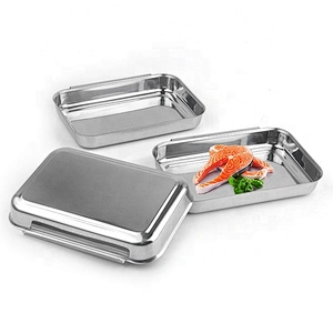 Manufacturer  stainless steel food grade  multifunction cheap   kitchen square  plate set of 3pcs