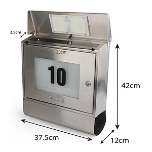 stainless steel cold-rolled sheets with painting lockable wall mounted solar mailbox letterbox postbox with house number