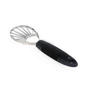 Stainless steel avocado slicer tool fruit carving tool with good grip handle
