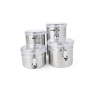 Customize airtight coffee canister stainless steel vacuum sealed reusable food storage coffee canister