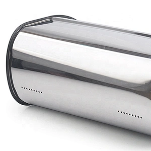 Stainless Steel wood Roll Top Bread Box for Kitchen, bread bin, bread storage