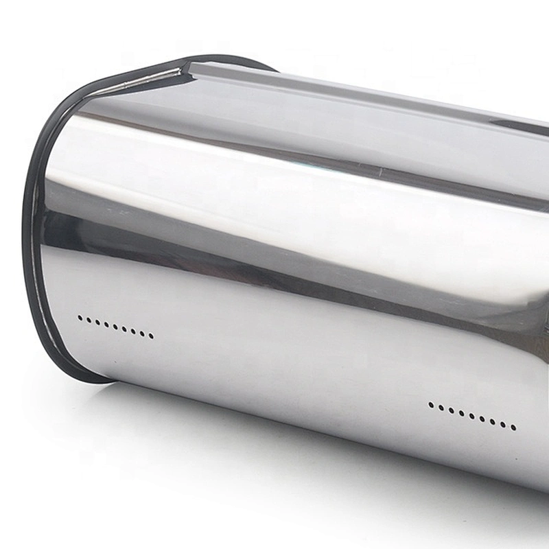 Stainless Steel wood Roll Top Bread Box for Kitchen, bread bin, bread storage