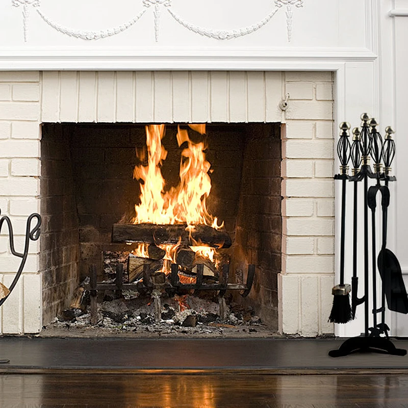 Fireplace Accessories Cast Iron Fire Log Fireside Fireplace tools sets