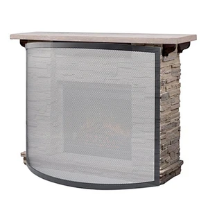 Indoor Fireplace Screen 3 Panel Pewter Wrought Iron Large Screen Outdoor Metal Decorative Mesh Cover Solid Fire Place Fence Leaf