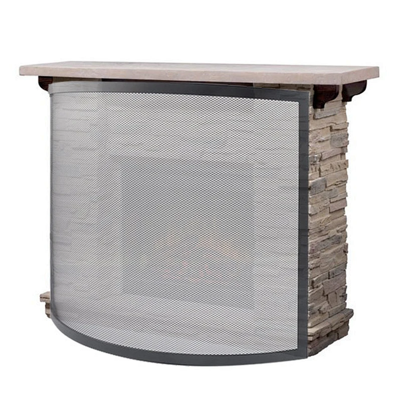 Indoor Fireplace Screen 3 Panel Pewter Wrought Iron Large Screen Outdoor Metal Decorative Mesh Cover Solid Fire Place Fence Leaf