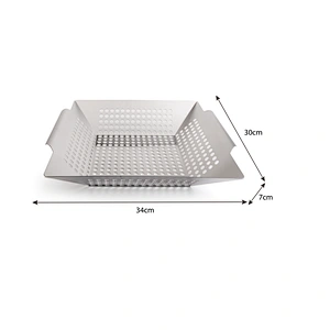 Factory price outdoor using stainless steel bbq charcoal grill pan and stainless steel roasting BBQ grill basket